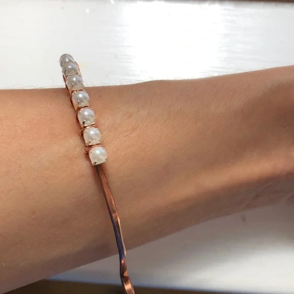 Pure Copper Pearl Bangle - Picture 3 of 7